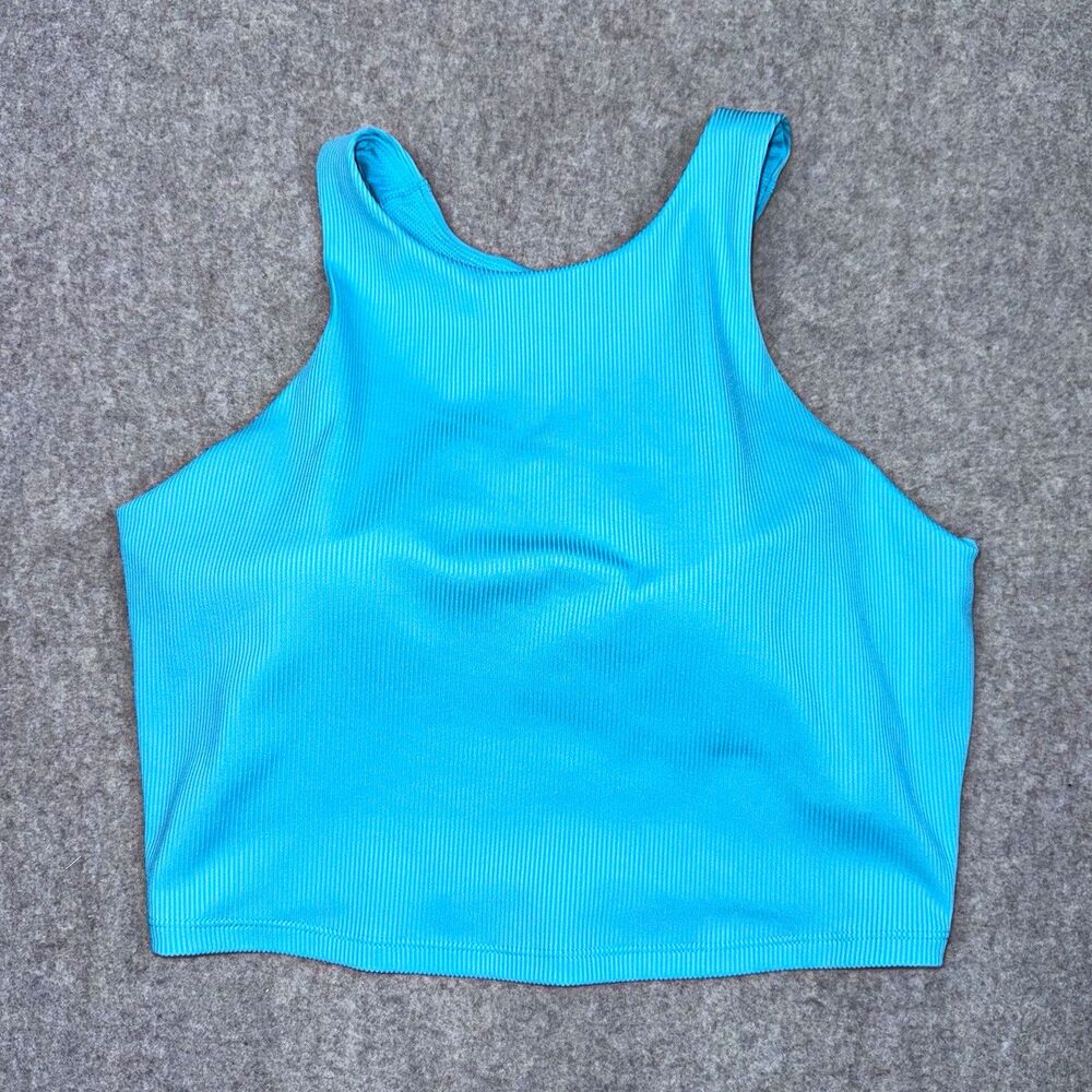 All in Motion Women’s Blue Sports Bra Size L Medium Support Racerback Pullover